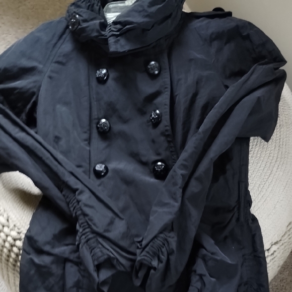 Etcetera Black Pea Coat with Standing Collar - Picture 6 of 15